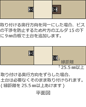 エルダ10 中柱での使用例-平面図