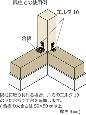 エルダ10 隅柱での使用例