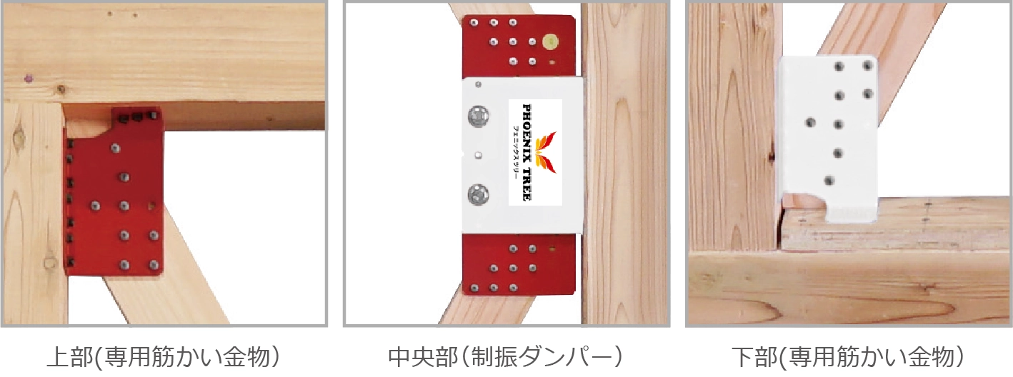 筋かい金物と粘弾性ダンパー　施工方法