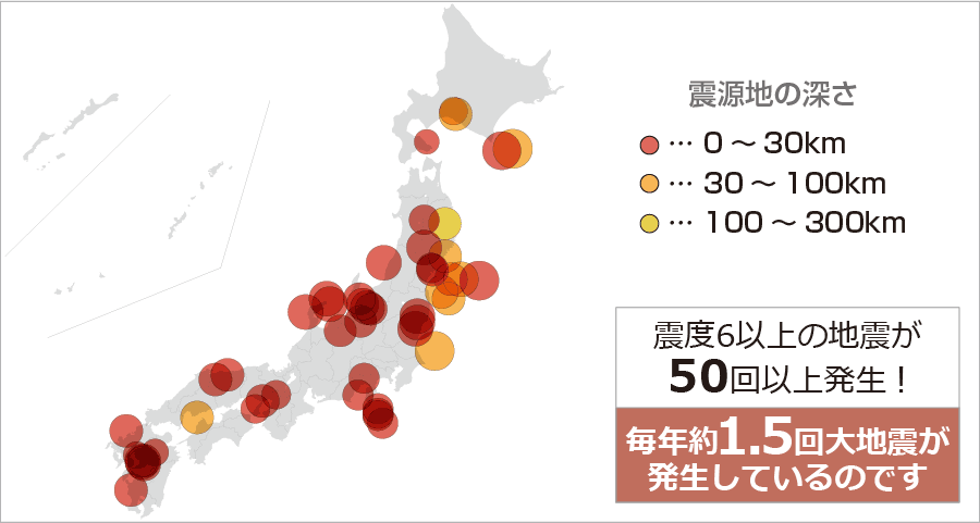 震度6以上※震源地MAP 1995-2023